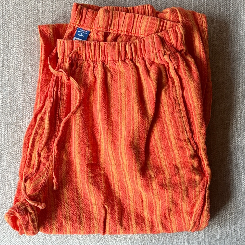 Old Navy High-Rise Wide Leg Pants - Orange